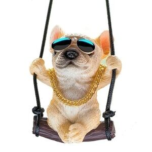 Swinging Pitbull On A Log For Car Mirror New in Box